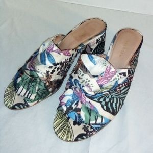 Halogen Tropical Fabric Mule Heels